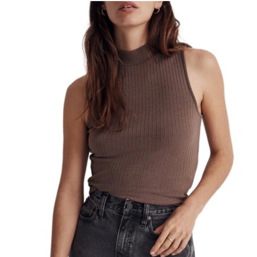 Madewell Sleeveless Brown Ribbed Top . Size Xs Style NI103